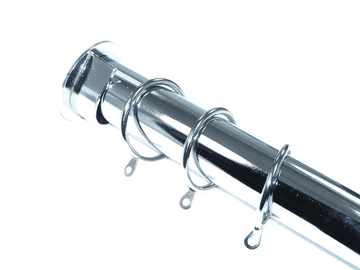 35mm Chrome Recess Curtain Pole with Rings