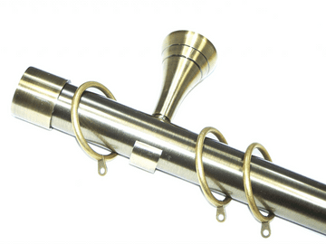 35mm Designer Antique Brass Curtain Pole End Cap Finials