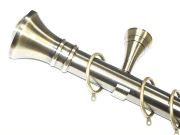 35mm Designer Antique Brass Curtain Pole Hammerhead Finials