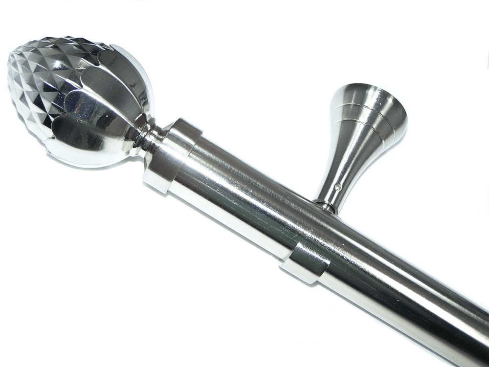 35mm Designer Stainless Steel Curtain Pole Acorn Finials