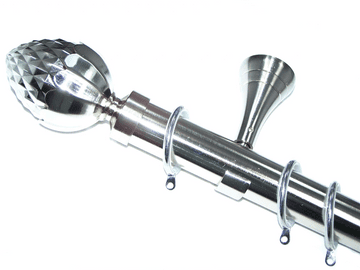 35mm Designer Stainless Steel Pole Acorn Finials Glider Rings