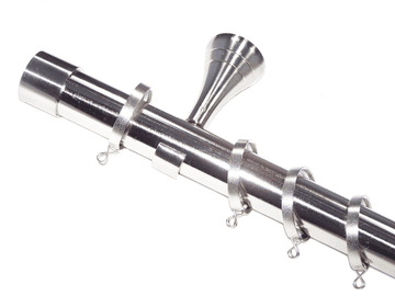 35mm Designer Stainless Steel Pole End Cap Finials FLAT Glider Rings