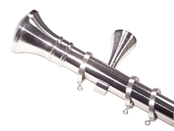 35mm Designer Stainless Steel Pole Hammerhead Finials FLAT Glider Rings