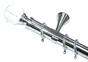 35mm Designer Stainless Steel Pole Segmented Ball Finials Glider Rings