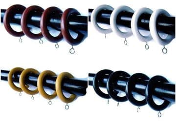 35mm Diameter Wooden Curtain Pole Rings White Oak Walnut Dar Walnut Black Multi