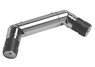 35mm Double Polished Chrome Bay Curtain Pole Corner Elbow