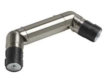 35mm Double Stainless Steel Bay Curtain Pole Corner Elbow