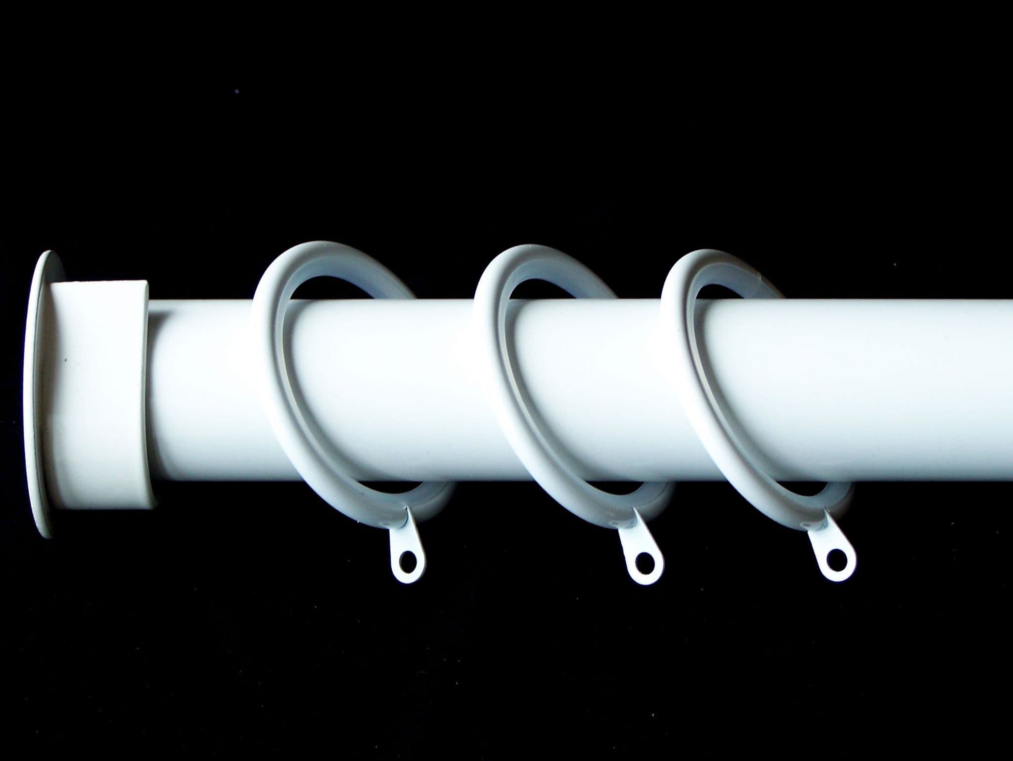 35mm Gloss White Recess Curtain Pole with Glider Rings