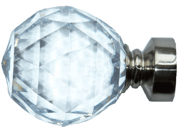 35mm Graphite Black Crystal Ball Curtain Pole Finials