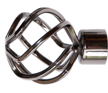 35mm Graphite Black Metal Twisted Cage Curtain Pole Finials