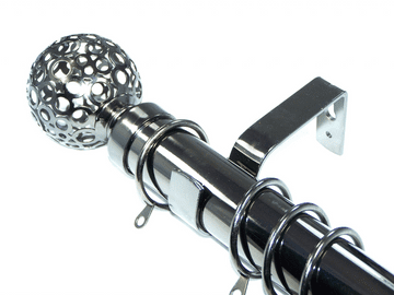35mm Graphite Black Nickel Curtain Pole Circle Ball Finials