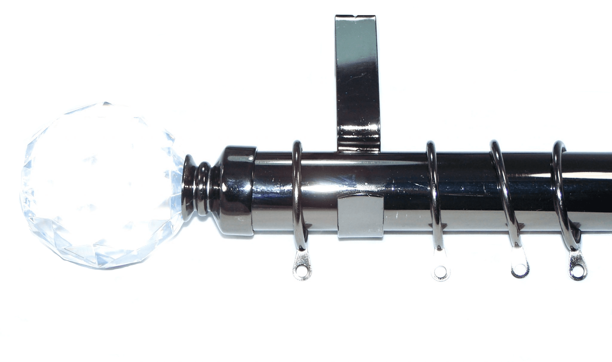 35mm Graphite Black Nickel Curtain Pole Crystal Ball Finials