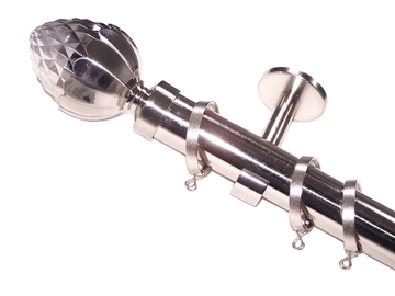 35mm IDC Stainless Steel Pole Acorn Finials FLAT Glider Rings