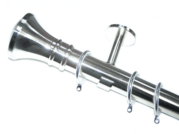 35mm IDC Stainless Steel Pole System Hammerhead Finials & Glider Rings 1.2m 1.5m 2.4m 3m