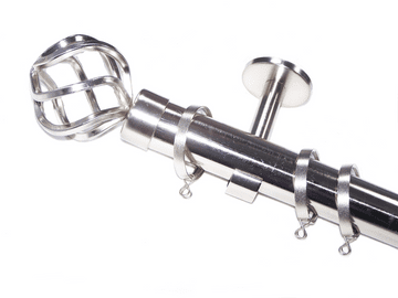 35mm IDC Stainless Steel Pole Twisted cage Finials FLAT Glider Rings