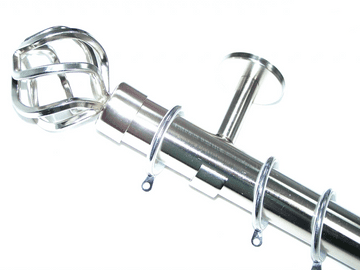 35mm IDC Stainless Steel Pole Twisted Cage Finials Glider Rings