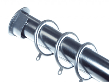 35mm Matt black Recess Curtain Pole with Glider Rings 1.8m