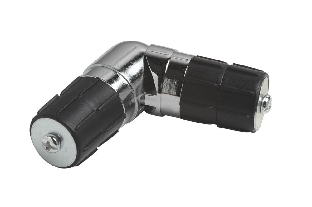 35mm Polished Chrome Bay Curtain Pole Corner Elbow
