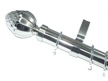 35mm Stainless Steel Curtain Pole Acorn Finials Glider Rings