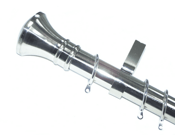 35mm Stainless Steel Curtain Pole Hammerhead Finials Glider Rings