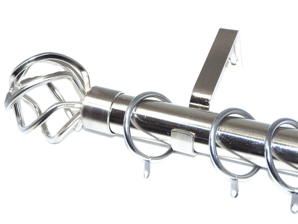 35mm Stainless Steel Curtain Pole Twisted Cage Finials