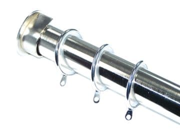 35mm Stainless Steel Recess Curtain Pole with Glider Rings 1.8m / 3.6m