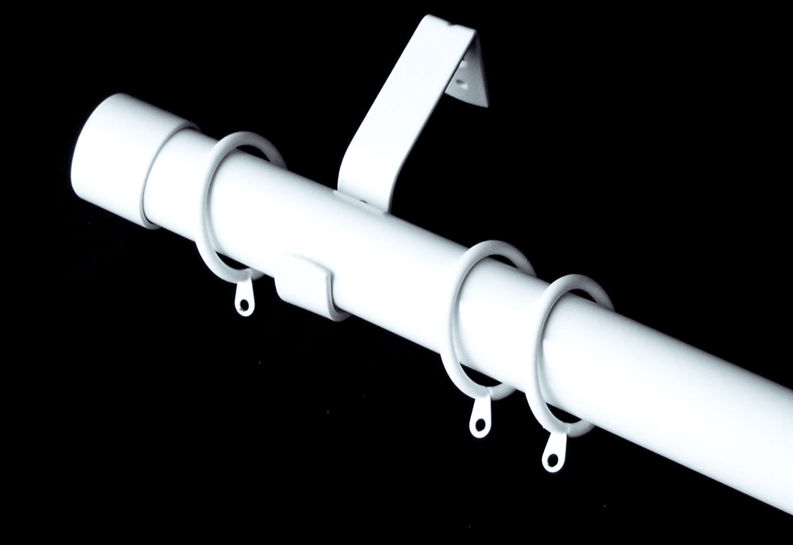 35mm White Curtain Pole End Cap Finials