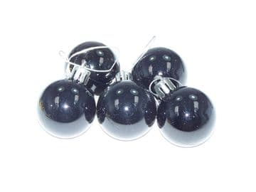40mm / 4cm Shatterproof baubles - Black x 20