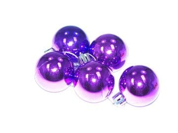 40mm / 4cm Shatterproof baubles - Purple x 28