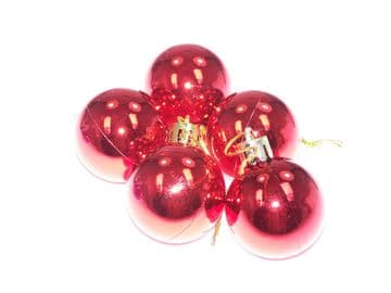 40mm / 4cm Shatterproof baubles - Red x 20