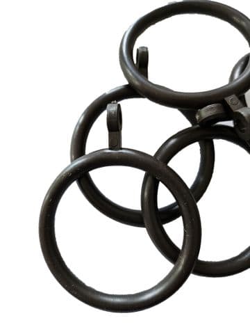 44mm Dark Brown Plastic Curtain Pole Rings Suitable 28mm 30mm Poles