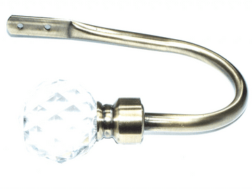 60mm Medium Antique Brass Cut Glass Crystal Ball Curtain Tiebacks / Holdbacks