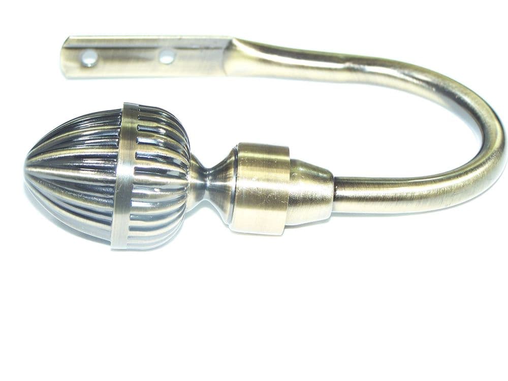 Antique Brass Acorn Curtain Tiebacks / Holdbacks