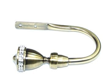 Antique Brass Diamante Trophy Curtain Tiebacks / Holdbacks.