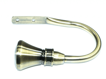 Antique Brass Hammerhead Curtain Tiebacks / Holdbacks.