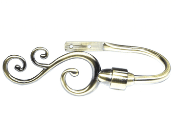 Antique Brass Swirl Curtain Tiebacks / Holdbacks.