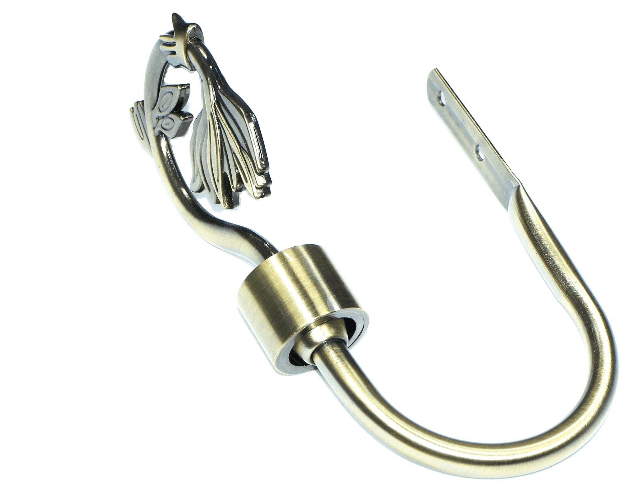 Antique Brass Swirl Leaf Curtain Tiebacks / Holdbacks