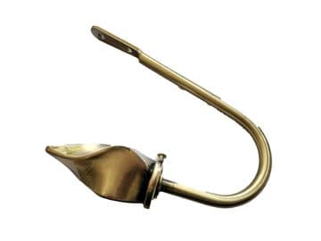 Antique Brass Twisted Spear Curtain Tiebacks / Holdbacks