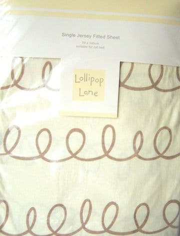 Cot Bed Jersey Fitted Sheet 70x140cm lemon brown