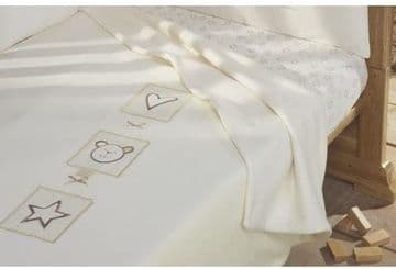 Cream Coverlet - Designer Baby Blanket - Boys or Girls 110 x 130cm
