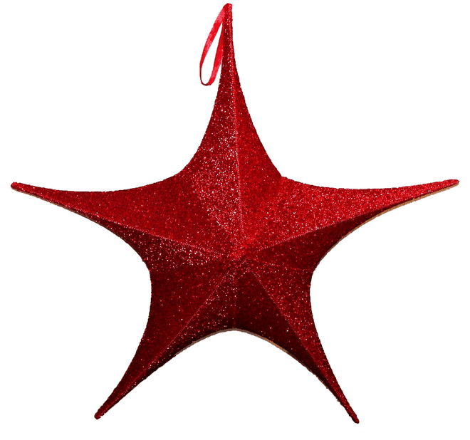 Giant Pop-Up Folding Christmas Red Star Decoration 60cm