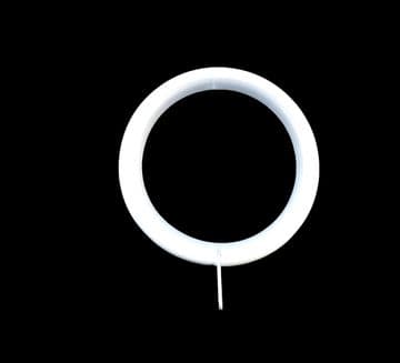 Gloss White 16mm - 19mm Glider Metal Curtain Pole Rings Nylon Inner