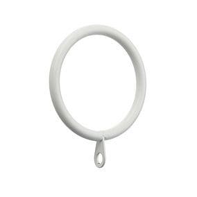 Gloss White 16mm - 19mm Metal Curtain Pole Rings 28mm Inner