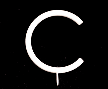 Gloss White 30mm - 35mm Metal Bay Window Passing Curtain Pole Rings C Type