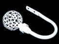 Gloss White Circle Ball Curtain Tiebacks / Holdbacks.