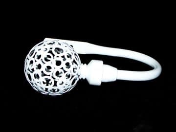 Gloss White Circle Ball Curtain Tiebacks / Holdbacks.