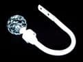 Gloss White Cut Glass Crystal Ball Curtain Tiebacks / Holdbacks.