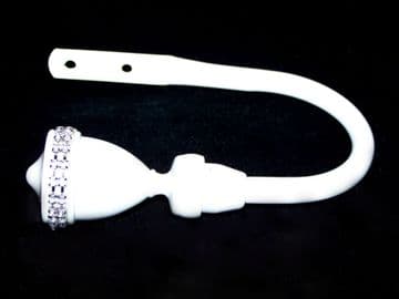 Gloss White Diamante Trophy Curtain Tiebacks / Holdbacks.