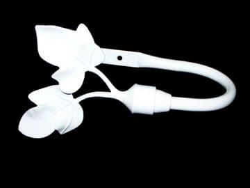 Gloss White Twin Leaf Curtain Tiebacks / Holdbacks