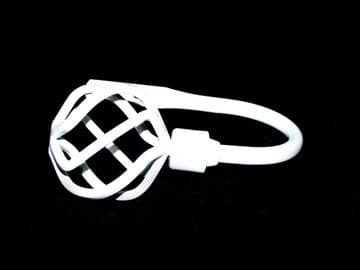 Gloss White Twisted Cage Curtain Tiebacks / Holdbacks.